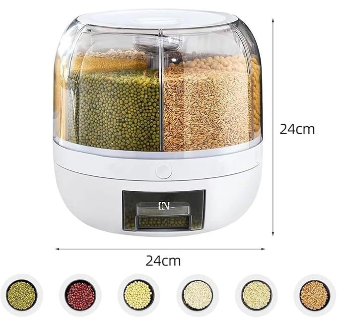 Spin & Store™ 360° Rotating Multi-Grain Dispenser – Smart Kitchen Organizer