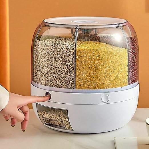 Spin & Store™ 360° Rotating Multi-Grain Dispenser – Smart Kitchen Organizer