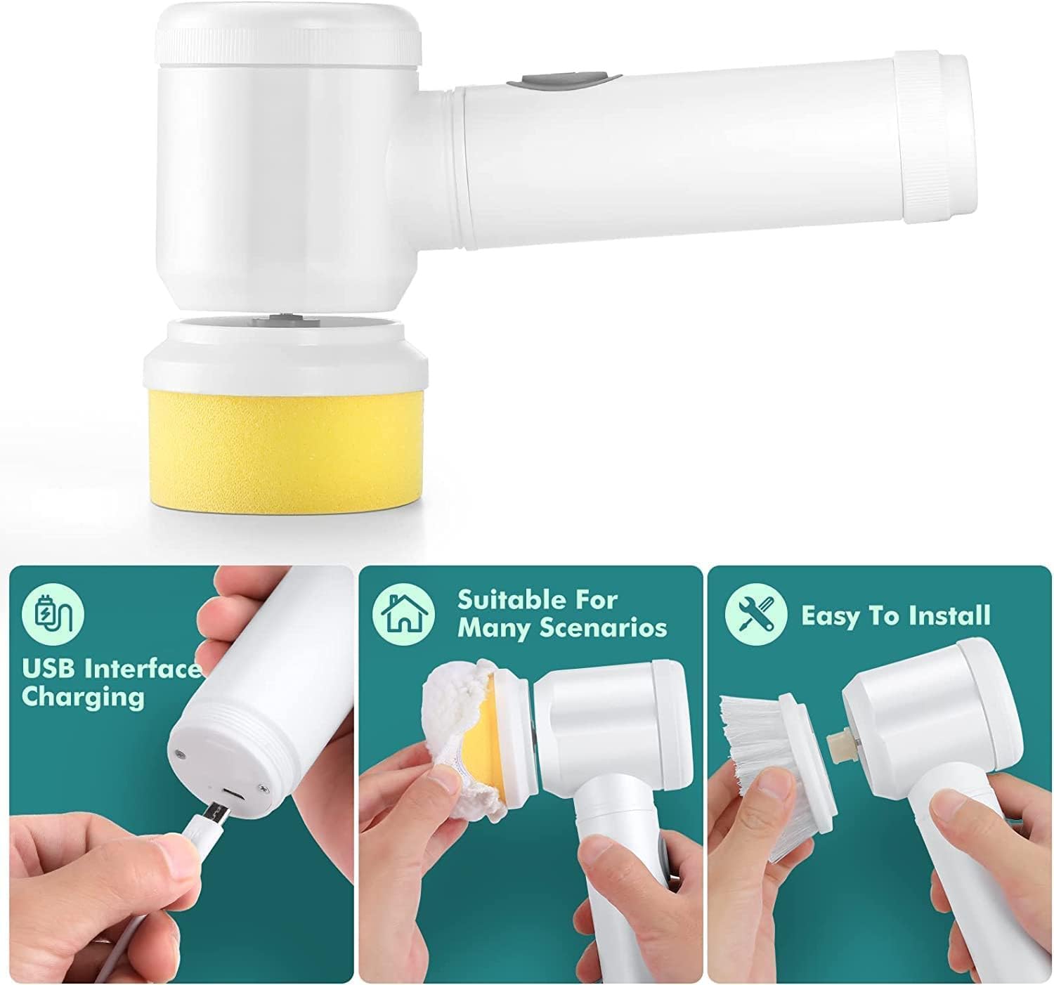Multi-Functional Cordless Electric Scrubber