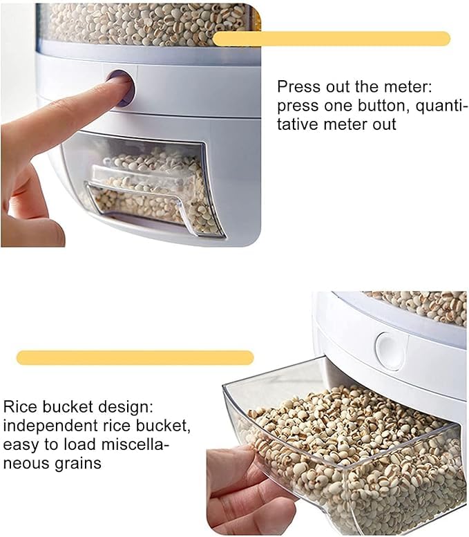 Spin & Store™ 360° Rotating Multi-Grain Dispenser – Smart Kitchen Organizer