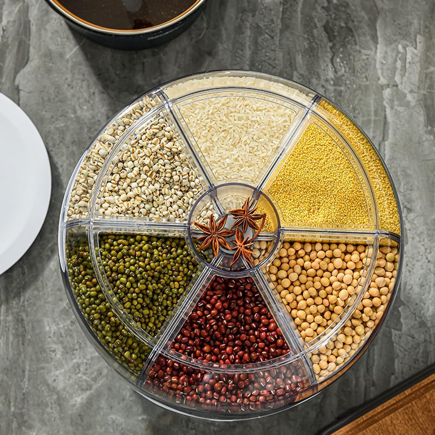Spin & Store™ 360° Rotating Multi-Grain Dispenser – Smart Kitchen Organizer